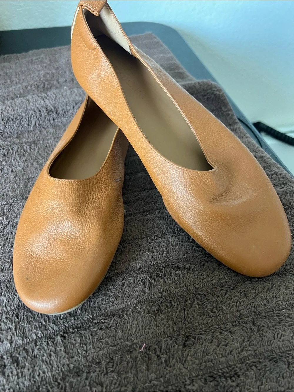 Everlane The Day Flat Camel Leather Ballet Flats Size 6.5